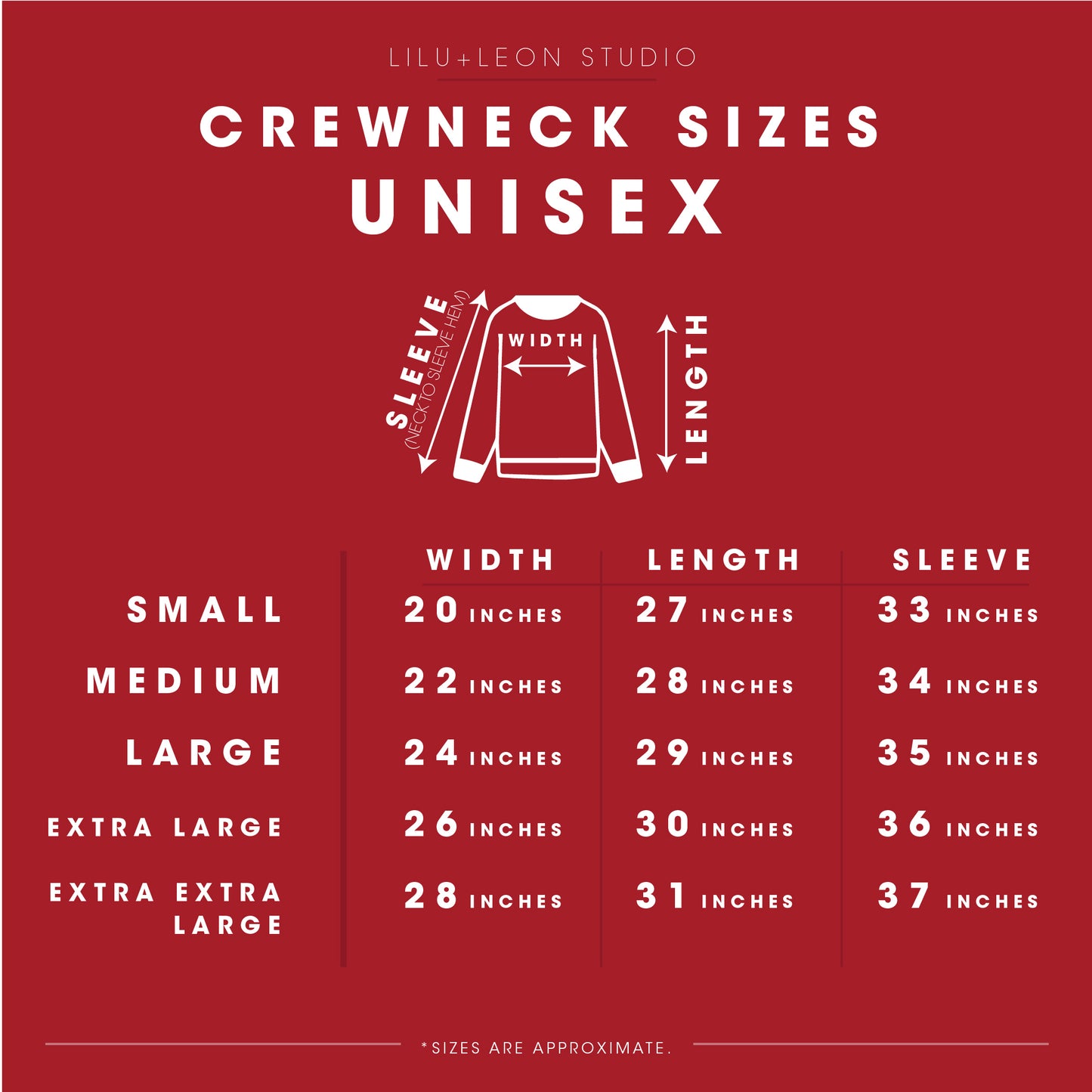 Anniversary Crewneck Block Font