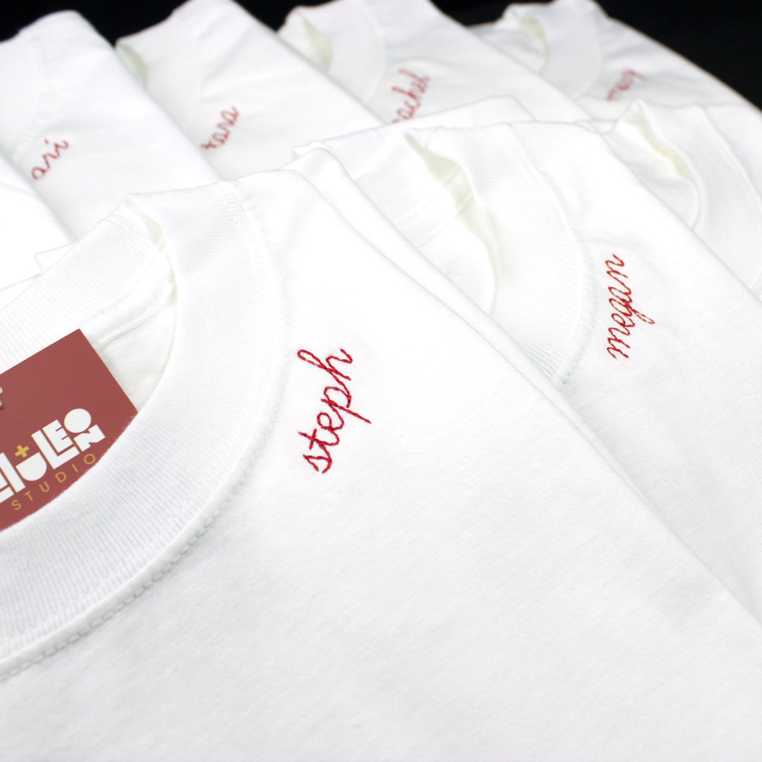 Thin Script Embroidered Shirt