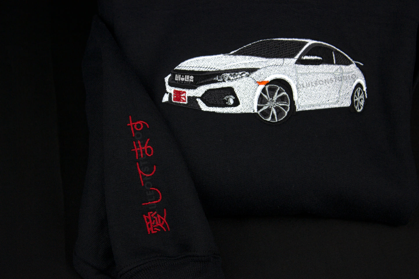 Custom Car Embroidered on Hoodie, Car Lovers Sweater,. Car Racing Gift
