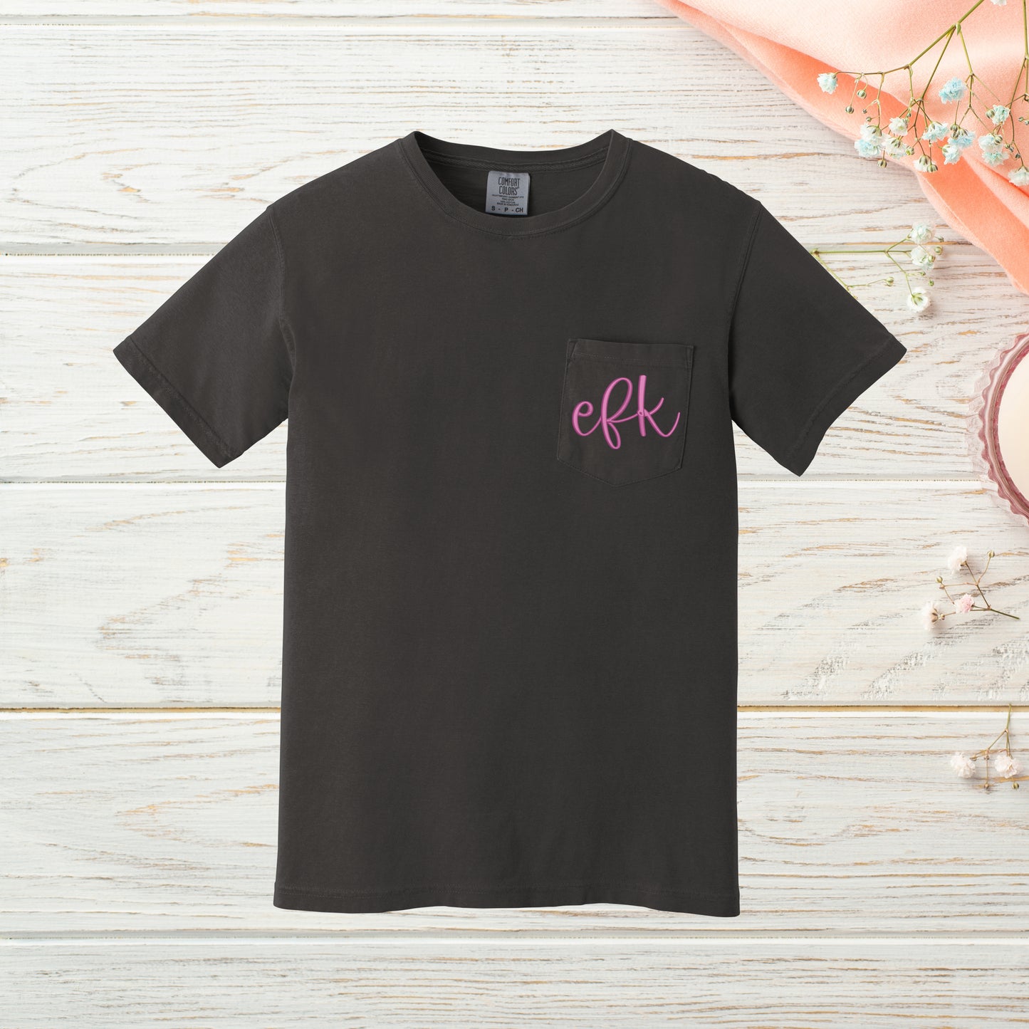 Monogram Comfort Colors Pocket Tee